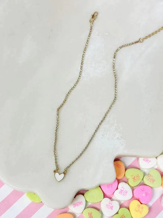 PREORDER: Glitzy Chain Heart Necklaces in Assorted Colors-[option4]-[option5]-[option6]-[option7]-[option8]-Womens-Clothing-Shop