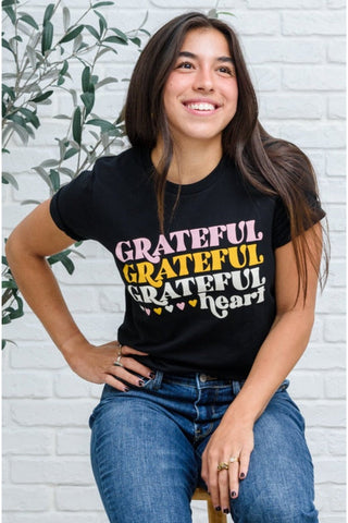 Grateful Heart Graphic T-Shirt In Black-[option4]-[option5]-[option6]-[option7]-[option8]-Womens-Clothing-Shop