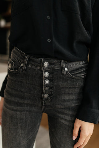 Gray Days Button Rise Jeans-[option4]-[option5]-[option6]-[option7]-[option8]-Womens-Clothing-Shop