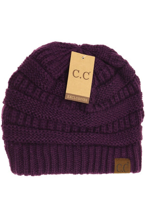 Adult Classic CC Beanie-Dark Purple-[option4]-[option5]-[option6]-[option7]-[option8]-Womens-Clothing-Shop