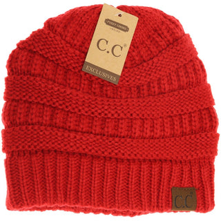 Classic Fuzzy Lined CC Beanie-Red-[option4]-[option5]-[option6]-[option7]-[option8]-Womens-Clothing-Shop