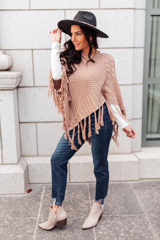 Hanging For The Weekend Poncho In Mocha-[option4]-[option5]-[option6]-[option7]-[option8]-Womens-Clothing-Shop