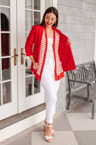 Have You Heard Cardigan in Red-[option4]-[option5]-[option6]-[option7]-[option8]-Womens-Clothing-Shop