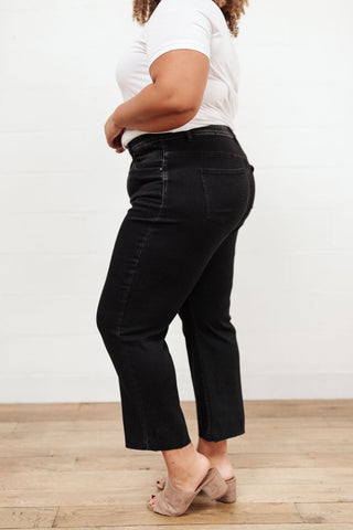 RISEN High Waist Mom Fit Jeans In Black-[option4]-[option5]-[option6]-[option7]-[option8]-Womens-Clothing-Shop