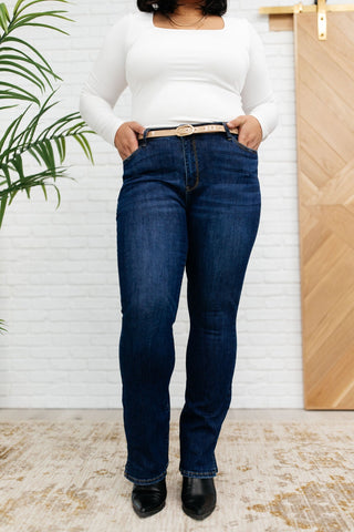 High Waist Slit Hem BootCut Jeans-[option4]-[option5]-[option6]-[option7]-[option8]-Womens-Clothing-Shop