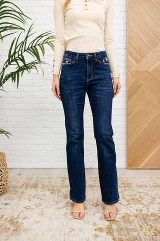 High Waist Slit Hem BootCut Jeans-[option4]-[option5]-[option6]-[option7]-[option8]-Womens-Clothing-Shop