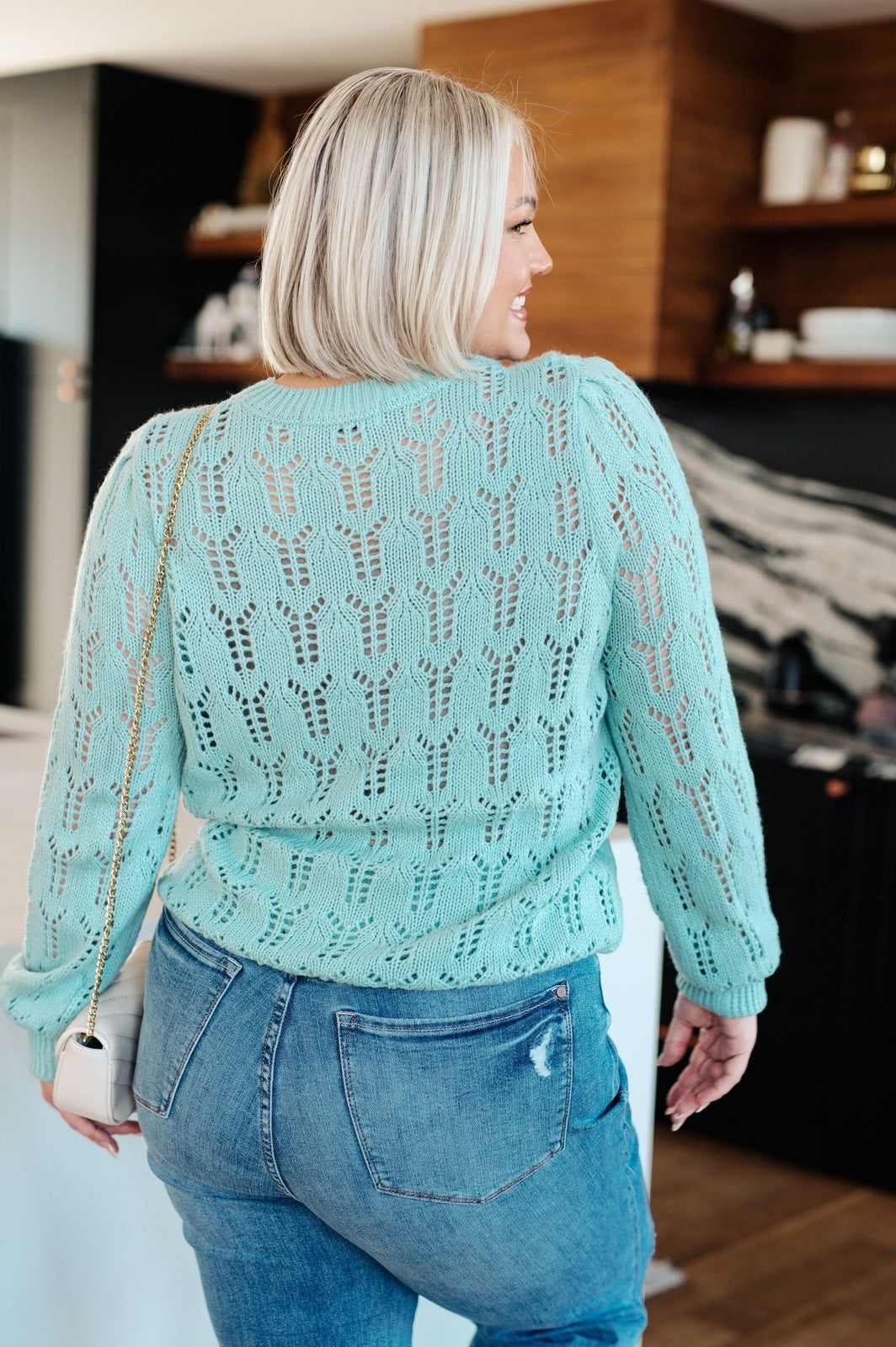 Hole In One Sheer Pointelle Knit Sweater – Payton & Piper Boutique