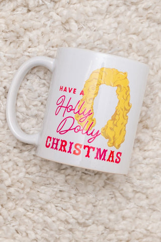 Holly Dolly Christmas Mug-OS-[option4]-[option5]-[option6]-[option7]-[option8]-Womens-Clothing-Shop