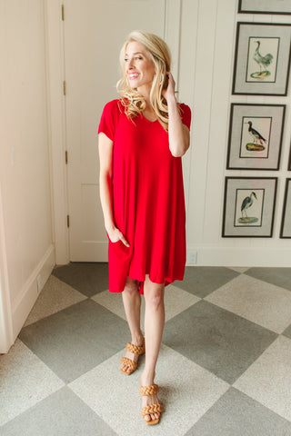 In the Now Dress in Red-[option4]-[option5]-[option6]-[option7]-[option8]-Womens-Clothing-Shop