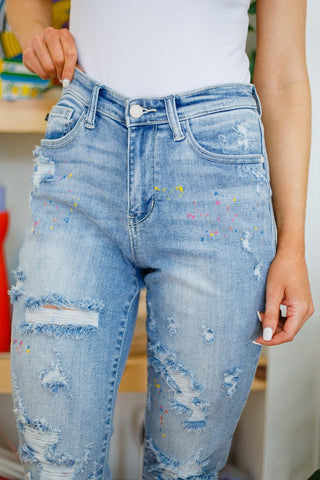 Isabella Paint Splatter Boyfriend Jeans-[option4]-[option5]-[option6]-[option7]-[option8]-Womens-Clothing-Shop