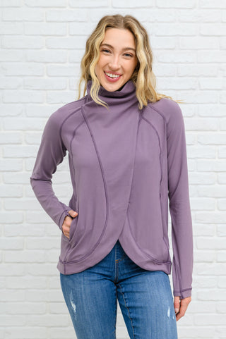 Janie Asymmetric Cowl Neck Jacket In Mulberry-[option4]-[option5]-[option6]-[option7]-[option8]-Womens-Clothing-Shop