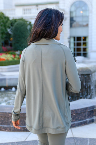 Janie Asymmetric Cowl Neck Jacket In Sage-[option4]-[option5]-[option6]-[option7]-[option8]-Womens-Clothing-Shop