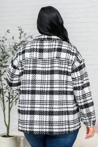 Kate Plaid Jacket in Black & White-[option4]-[option5]-[option6]-[option7]-[option8]-Womens-Clothing-Shop