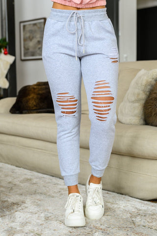 Kick Back Distressed Joggers in Heather Gray-[option4]-[option5]-[option6]-[option7]-[option8]-Womens-Clothing-Shop