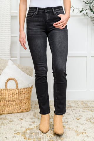 Kortney Mid Rise Straight Leg Jeans In Washed Black-[option4]-[option5]-[option6]-[option7]-[option8]-Womens-Clothing-Shop
