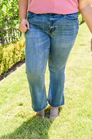 La Mode Contrast Trouser Flare Jeans-[option4]-[option5]-[option6]-[option7]-[option8]-Womens-Clothing-Shop