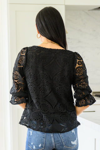 Lace Surprise Blouse In Black-[option4]-[option5]-[option6]-[option7]-[option8]-Womens-Clothing-Shop