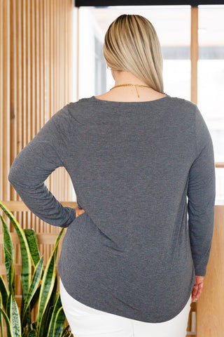 Lacey Long Sleeve V Neck In Gray-[option4]-[option5]-[option6]-[option7]-[option8]-Womens-Clothing-Shop