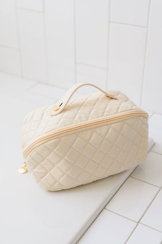 Large Capacity Quilted Makeup Bag in Cream-OS-[option4]-[option5]-[option6]-[option7]-[option8]-Womens-Clothing-Shop
