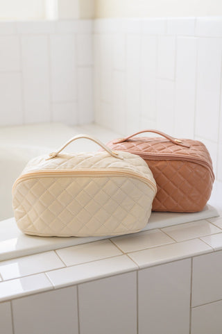Large Capacity Quilted Makeup Bag in Cream-OS-[option4]-[option5]-[option6]-[option7]-[option8]-Womens-Clothing-Shop
