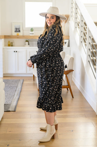 Larissa Long Sleeve Ruffle Hem Dress-[option4]-[option5]-[option6]-[option7]-[option8]-Womens-Clothing-Shop