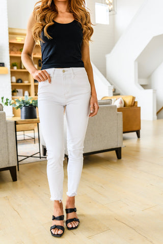 Judy Blue Hi-Waisted White Skinny Jeans-[option4]-[option5]-[option6]-[option7]-[option8]-Womens-Clothing-Shop