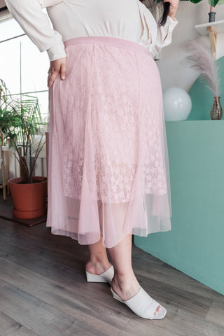 Layered In Lace Skirt In Blush-[option4]-[option5]-[option6]-[option7]-[option8]-Womens-Clothing-Shop