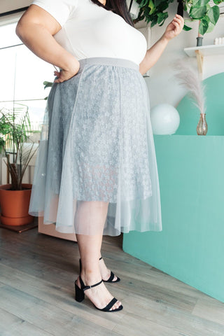 Layered In Lace Skirt In Gray-[option4]-[option5]-[option6]-[option7]-[option8]-Womens-Clothing-Shop
