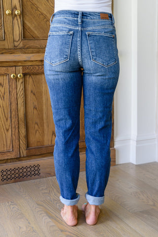 London Midrise Cuffed Boyfriend Jeans-[option4]-[option5]-[option6]-[option7]-[option8]-Womens-Clothing-Shop