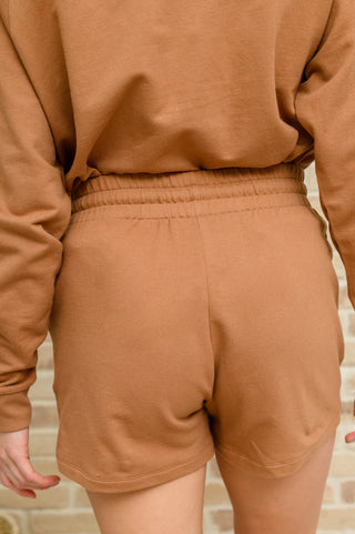 Long Sleeve Sweatshirt Top & Shorts Set In Camel-[option4]-[option5]-[option6]-[option7]-[option8]-Womens-Clothing-Shop