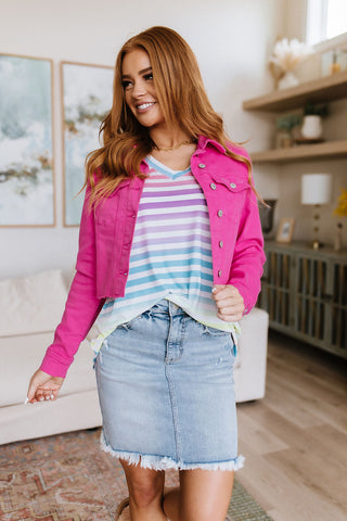 With a Whisper Denim Jacket in Hot Pink-[option4]-[option5]-[option6]-[option7]-[option8]-Womens-Clothing-Shop