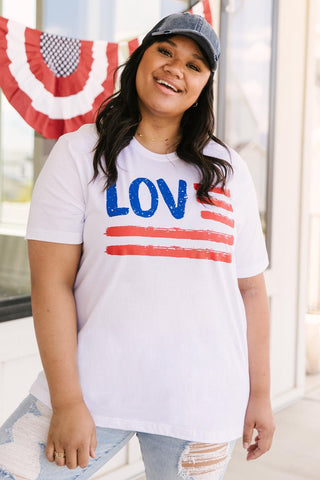 Love For The Flag Graphic Tee-[option4]-[option5]-[option6]-[option7]-[option8]-Womens-Clothing-Shop