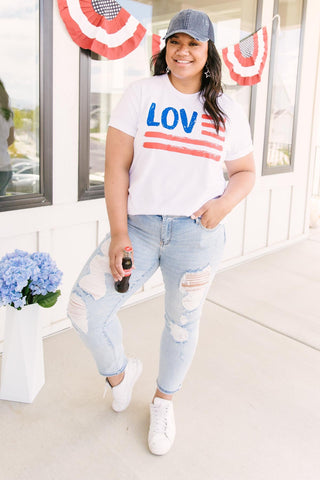 Love For The Flag Graphic Tee-[option4]-[option5]-[option6]-[option7]-[option8]-Womens-Clothing-Shop