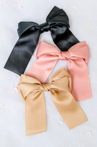 Love Story Satin Bow in Tan-OS-[option4]-[option5]-[option6]-[option7]-[option8]-Womens-Clothing-Shop