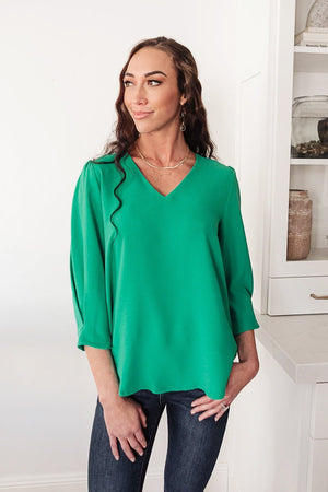 Lucky Chic Top in Kelly Green-[option4]-[option5]-[option6]-[option7]-[option8]-Womens-Clothing-Shop