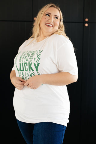Lucky On Repeat Graphic Tee-[option4]-[option5]-[option6]-[option7]-[option8]-Womens-Clothing-Shop
