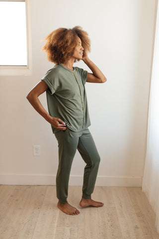 Luxurious Loungewear Top In Olive-[option4]-[option5]-[option6]-[option7]-[option8]-Womens-Clothing-Shop