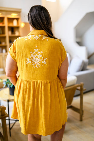 Marigold Embroidered Dress-[option4]-[option5]-[option6]-[option7]-[option8]-Womens-Clothing-Shop