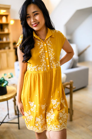 Marigold Embroidered Dress-[option4]-[option5]-[option6]-[option7]-[option8]-Womens-Clothing-Shop