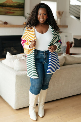 Marquee Lights Striped Cardigan-[option4]-[option5]-[option6]-[option7]-[option8]-Womens-Clothing-Shop