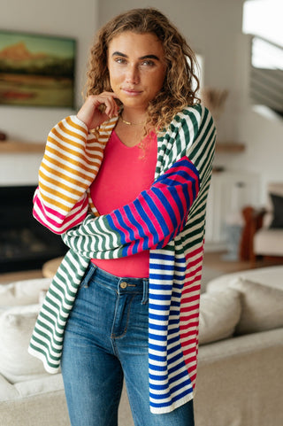 Marquee Lights Striped Cardigan-[option4]-[option5]-[option6]-[option7]-[option8]-Womens-Clothing-Shop
