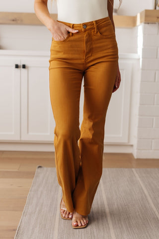 Melinda High Rise Control Top Flare Jeans in Marigold-[option4]-[option5]-[option6]-[option7]-[option8]-Womens-Clothing-Shop