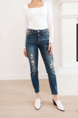 Judy Blue Mid-Rise Destroyed Relaxed Fit Jeans-[option4]-[option5]-[option6]-[option7]-[option8]-Womens-Clothing-Shop