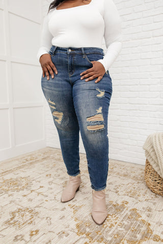 Judy Blue Mid-Rise Destroyed Relaxed Fit Jeans-[option4]-[option5]-[option6]-[option7]-[option8]-Womens-Clothing-Shop