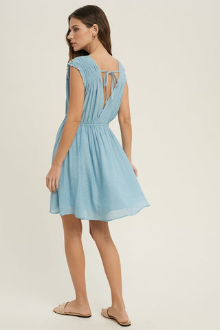 Misty Blue Mini Dress-[option4]-[option5]-[option6]-[option7]-[option8]-Womens-Clothing-Shop
