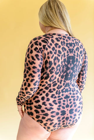 Montego Animal Print Zip Up Long Sleeve Swimsuit-[option4]-[option5]-[option6]-[option7]-[option8]-Womens-Clothing-Shop