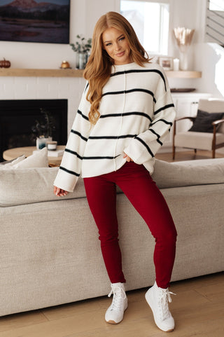 More or Less Striped Sweater-[option4]-[option5]-[option6]-[option7]-[option8]-Womens-Clothing-Shop