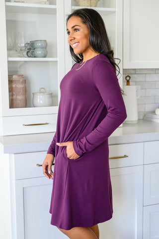 Most Reliable Long Sleeve Knit Dress In Plum-[option4]-[option5]-[option6]-[option7]-[option8]-Womens-Clothing-Shop