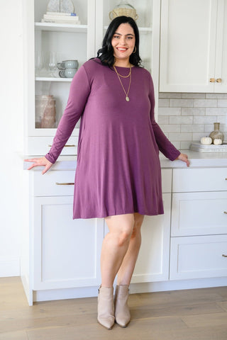 Most Reliable Long Sleeve Knit Dress In Plum-[option4]-[option5]-[option6]-[option7]-[option8]-Womens-Clothing-Shop