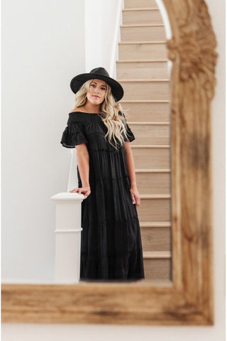 Olivia Tiered Maxi Dress in Black-[option4]-[option5]-[option6]-[option7]-[option8]-Womens-Clothing-Shop